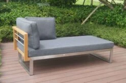 OUTFLEXX Lounger, Natur / Grau, FSC-Teak / Edelstahl / Olefin, 165x74x64 Cm, Armlehne Beidseitig Montierbar 15 OUTFLEXX Lounger, Natur / Grau, FSC-Teak / Edelstahl / Olefin, 165x74x64 Cm, Armlehne Beidseitig Montierbar -Gartenmoebel Verkaufs-Shop 21652 2.JPG