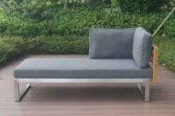 OUTFLEXX Lounger, Natur / Grau, FSC-Teak / Edelstahl / Olefin, 165x74x64 Cm, Armlehne Beidseitig Montierbar 19 OUTFLEXX Lounger, Natur / Grau, FSC-Teak / Edelstahl / Olefin, 165x74x64 Cm, Armlehne Beidseitig Montierbar -Gartenmoebel Verkaufs-Shop 21652 6.JPG
