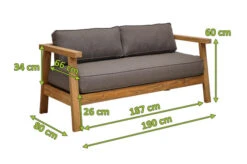 OUTFLEXX Hamim 2-Sitzer, Natur/grau, Teak/Olefin, 190 X 80 X 60 Cm, Recycled Teak -Gartenmoebel Verkaufs-Shop 21686 5.jpg