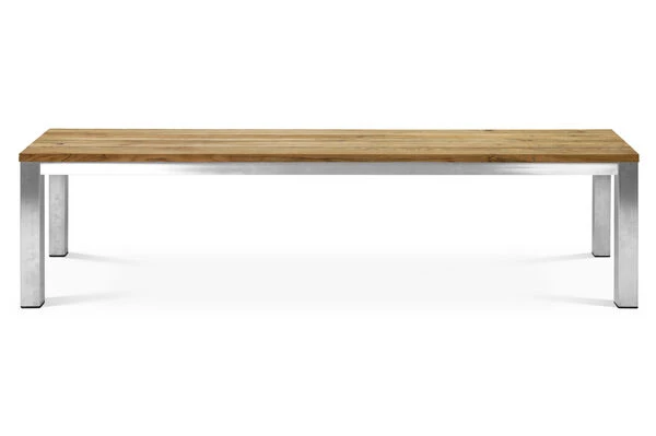 OUTFLEXX Classic Bank, Silber/natur, Edelstahl/recycled FSC-Teak, 200 X 40 X 45 Cm 4 OUTFLEXX Classic Bank, Silber/natur, Edelstahl/recycled FSC-Teak, 200 X 40 X 45 Cm – Bild 2