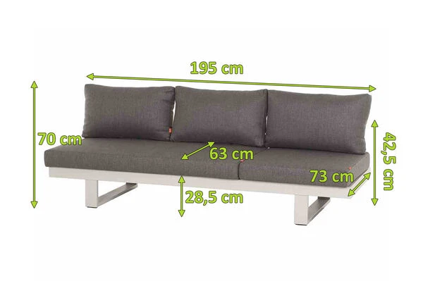 SIENA GARDEN Avenia Dining-Bank/Liege, Matt Weiß-grau/stone Grey, Aluminium, 73x195x70 Cm, Inkl. Sitz-und Rückenkissen 7 SIENA GARDEN Avenia Dining-Bank/Liege, Matt Weiß-grau/stone Grey, Aluminium, 73x195x70 Cm, Inkl. Sitz-und Rückenkissen – Bild 5