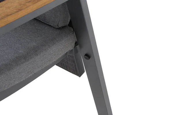 SIENA GARDEN Savona/Miros Esstischgarnitur, Matt Graphit/grau, Alu/Teak/Spraystone/Texfabric, Tisch 180/240x90 Cm, 6 Stapelsessel 11 SIENA GARDEN Savona/Miros Esstischgarnitur, Matt Graphit/grau, Alu/Teak/Spraystone/Texfabric, Tisch 180/240x90 Cm, 6 Stapelsessel – Bild 9