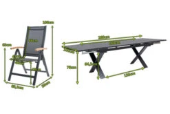 OUTFLEXX Esstischgarnitur, OUTFLEXX® Anthrazit Matt, Alu / Spraystone / Teak, Tisch 180/280x100cm, 6 Multipositionssessel -Gartenmoebel Verkaufs-Shop 22124 5.jpg