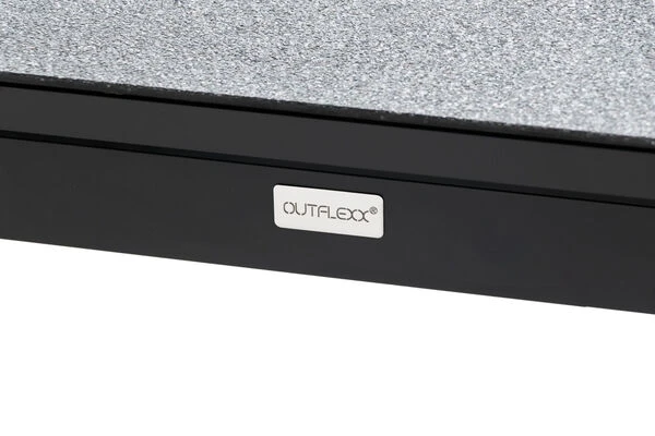 OUTFLEXX Esstischgarnitur, OUTFLEXX® Anthrazit Matt, Alu / Spraystone / Teak, Tisch 180/280x100cm, 6 Stapelsessel 14 OUTFLEXX Esstischgarnitur, OUTFLEXX® Anthrazit Matt, Alu / Spraystone / Teak, Tisch 180/280x100cm, 6 Stapelsessel – Bild 12