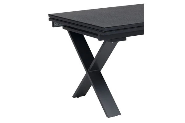 OUTFLEXX Esstischgarnitur, OUTFLEXX® Anthrazit Matt, Alu / Spraystone / Teak, Tisch 180/280x100cm, 6 Stapelsessel 11 OUTFLEXX Esstischgarnitur, OUTFLEXX® Anthrazit Matt, Alu / Spraystone / Teak, Tisch 180/280x100cm, 6 Stapelsessel – Bild 9