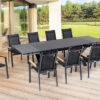 OUTFLEXX Esstischgarnitur, OUTFLEXX® Anthrazit Matt, Alu / Spraystone / Teak, Tisch 180/280x100cm, 10 Stapelsessel 2 OUTFLEXX Esstischgarnitur, OUTFLEXX® Anthrazit Matt, Alu / Spraystone / Teak, Tisch 180/280x100cm, 10 Stapelsessel -Gartenmoebel Verkaufs-Shop 22129 1.jpg