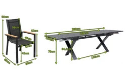 OUTFLEXX Esstischgarnitur, OUTFLEXX® Anthrazit Matt, Alu / Spraystone / Teak, Tisch 180/280x100cm, 10 Stapelsessel -Gartenmoebel Verkaufs-Shop 22129 5.jpg