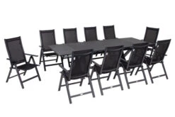 OUTFLEXX Esstischgarnitur, OUTFLEXX® Anthrazit Matt, Alu / Spraystone / Textil, Tisch 180/280x100cm, 10 Multipositionssessel -Gartenmoebel Verkaufs-Shop 22135 2.jpg