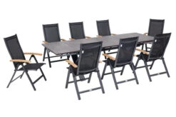 OUTFLEXX Esstischgarnitur, OUTFLEXX® Anthrazit Matt, Alu /HPL / Teak, Tisch 180/280x100cm, 8 Multipositionssessel 37 OUTFLEXX Esstischgarnitur, OUTFLEXX® Anthrazit Matt, Alu /HPL / Teak, Tisch 180/280x100cm, 8 Multipositionssessel -Gartenmoebel Verkaufs-Shop 22147 18.jpg