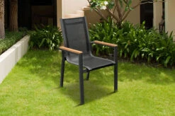 OUTFLEXX Esstischgarnitur, OUTFLEXX® Anthrazit Matt, Alu /HPL / Teak, Tisch 180/280x100cm, 10 Stapelsessel 19 OUTFLEXX Esstischgarnitur, OUTFLEXX® Anthrazit Matt, Alu /HPL / Teak, Tisch 180/280x100cm, 10 Stapelsessel -Gartenmoebel Verkaufs-Shop 22151 3.jpg