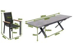 OUTFLEXX Esstischgarnitur, OUTFLEXX® Anthrazit Matt, Alu /HPL / Teak, Tisch 180/280x100cm, 10 Stapelsessel 21 OUTFLEXX Esstischgarnitur, OUTFLEXX® Anthrazit Matt, Alu /HPL / Teak, Tisch 180/280x100cm, 10 Stapelsessel -Gartenmoebel Verkaufs-Shop 22151 5.jpg