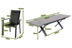 OUTFLEXX Esstischgarnitur, OUTFLEXX® Anthrazit Matt, Alu / HPL / Textil, Tisch 180/280x100cm, 10 Stapelsessel -Gartenmoebel Verkaufs-Shop 22160 5.jpg