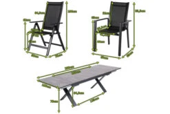 OUTFLEXX Esstischgarnitur, OUTFLEXX® Anthrazit Matt, Alu / HPL / Textil, Tisch 180/280x100cm, 4 Stapelsessel, 2 Multipo -Gartenmoebel Verkaufs-Shop 22161 5.jpg