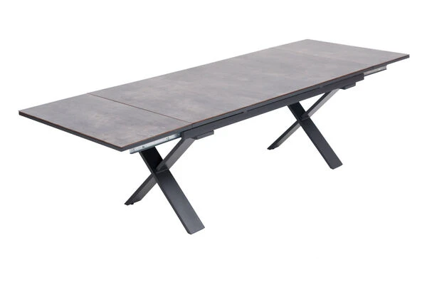 OUTFLEXX Esstischgarnitur, OUTFLEXX® Anthrazit Matt, Alu / HPL / Textil, Tisch 180/280x100cm, 8 Sessel, Stapelbar 12 OUTFLEXX Esstischgarnitur, OUTFLEXX® Anthrazit Matt, Alu / HPL / Textil, Tisch 180/280x100cm, 8 Sessel, Stapelbar – Bild 10