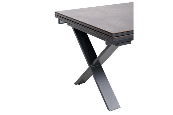 OUTFLEXX Esstischgarnitur, OUTFLEXX® Anthrazit Matt, Alu / HPL / Textil, Tisch 180/280x100cm, 8 Sessel, Stapelbar 13 OUTFLEXX Esstischgarnitur, OUTFLEXX® Anthrazit Matt, Alu / HPL / Textil, Tisch 180/280x100cm, 8 Sessel, Stapelbar – Bild 11