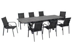 OUTFLEXX Esstischgarnitur, OUTFLEXX® Anthrazit Matt, Alu / HPL / Textil, Tisch 180/280x100cm, 8 Sessel, Stapelbar 37 OUTFLEXX Esstischgarnitur, OUTFLEXX® Anthrazit Matt, Alu / HPL / Textil, Tisch 180/280x100cm, 8 Sessel, Stapelbar -Gartenmoebel Verkaufs-Shop 22165 18.jpg