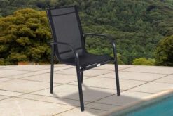 OUTFLEXX Esstischgarnitur, OUTFLEXX® Anthrazit Matt, Alu / HPL / Textil, Tisch 180/280x100cm, 8 Sessel, Stapelbar 22 OUTFLEXX Esstischgarnitur, OUTFLEXX® Anthrazit Matt, Alu / HPL / Textil, Tisch 180/280x100cm, 8 Sessel, Stapelbar -Gartenmoebel Verkaufs-Shop 22165 3.jpg