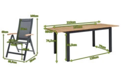 OUTFLEXX Esstischgarnitur, OUTFLEXX® Anthrazit Matt, Alu / Teak / Textil, Tisch 150/210x90cm, 6 Multipositionssessel 23 OUTFLEXX Esstischgarnitur, OUTFLEXX® Anthrazit Matt, Alu / Teak / Textil, Tisch 150/210x90cm, 6 Multipositionssessel -Gartenmoebel Verkaufs-Shop 22167 5 mass.jpg