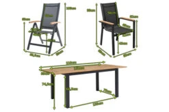 OUTFLEXX Esstischgarnitur, OUTFLEXX® Anthrazit Matt, Alu / Teak / Textil, Tisch 150/210x90cm, 4 Stapelsessel, 2 Multipo -Gartenmoebel Verkaufs-Shop 22171 5.jpg