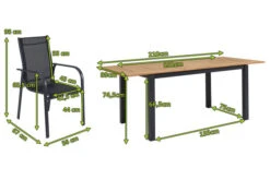 OUTFLEXX Esstischgarnitur, OUTFLEXX® Anthrazit Matt, Alu / Teak / Textil, Tisch 150/210x90cm, 6 Sessel, Stapelbar -Gartenmoebel Verkaufs-Shop 22183 5.jpg