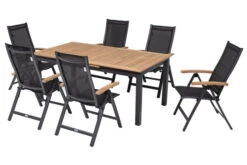 OUTFLEXX Esstischgarnitur, OUTFLEXX® Anthrazit Matt, Alu / Teak / Textil, Tisch 180/240x100cm, 6 Multipositionssessel 17 OUTFLEXX Esstischgarnitur, OUTFLEXX® Anthrazit Matt, Alu / Teak / Textil, Tisch 180/240x100cm, 6 Multipositionssessel -Gartenmoebel Verkaufs-Shop 22185 2.jpg