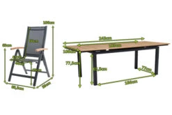 OUTFLEXX Esstischgarnitur, OUTFLEXX® Anthrazit Matt, Alu / Teak / Textil, Tisch 180/240x100cm, 6 Multipositionssessel 20 OUTFLEXX Esstischgarnitur, OUTFLEXX® Anthrazit Matt, Alu / Teak / Textil, Tisch 180/240x100cm, 6 Multipositionssessel -Gartenmoebel Verkaufs-Shop 22185 5.jpg