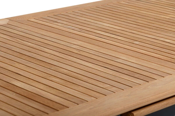 OUTFLEXX Esstischgarnitur, OUTFLEXX® Anthrazit Matt, Alu / Teak / Textil, Tisch 180/240x100cm, 6 Multipositionssessel 11 OUTFLEXX Esstischgarnitur, OUTFLEXX® Anthrazit Matt, Alu / Teak / Textil, Tisch 180/240x100cm, 6 Multipositionssessel – Bild 9