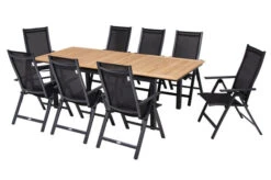 OUTFLEXX Esstischgarnitur, OUTFLEXX® Anthrazit Matt, Alu / Teak / Textil, Ausziehtisch 180/240x100cm, 8 Multipo -Gartenmoebel Verkaufs-Shop 22192 17.jpg