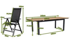 OUTFLEXX Esstischgarnitur, OUTFLEXX® Anthrazit Matt, Alu / Teak / Textil, Ausziehtisch 180/240x100cm, 8 Multipo -Gartenmoebel Verkaufs-Shop 22192 5.jpg