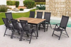 OUTFLEXX Esstischgarnitur, OUTFLEXX® Anthrazit Matt, Alu / Teak / Textil, Ausziehtisch 180/240x100cm, 8 Multipo -Gartenmoebel Verkaufs-Shop 22192 6.jpg