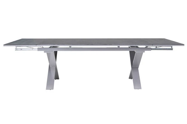 OUTFLEXX Esstischgarnitur, Silber, Alu / Spraystone / Textil, Tisch 180/280x100cm, 10 Multipositionssessel 14 OUTFLEXX Esstischgarnitur, Silber, Alu / Spraystone / Textil, Tisch 180/280x100cm, 10 Multipositionssessel – Bild 12