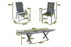 OUTFLEXX Esstischgarnitur, Silber, Alu / HPL / Textil, Tisch 180/280x100cm, 6 Stapelsessel, 2 Multipo -Gartenmoebel Verkaufs-Shop 22227 5.jpg