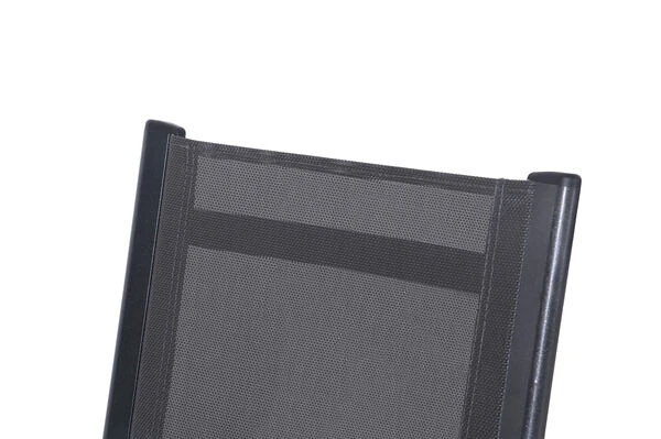 OUTFLEXX Esstischgarnitur, Anthrazit, Alu / Keramik / Textil, 180/280x100cm, 6 Stapelsessel 16 OUTFLEXX Esstischgarnitur, Anthrazit, Alu / Keramik / Textil, 180/280x100cm, 6 Stapelsessel – Bild 14