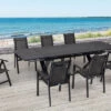 OUTFLEXX Esstischgarnitur, Anthrazit, Alu / Keramik / Textil, 180/280x100cm, 2 Multipo, 6 Stapelsessel 2 OUTFLEXX Esstischgarnitur, Anthrazit, Alu / Keramik / Textil, 180/280x100cm, 2 Multipo, 6 Stapelsessel -Gartenmoebel Verkaufs-Shop 22236 1.jpg