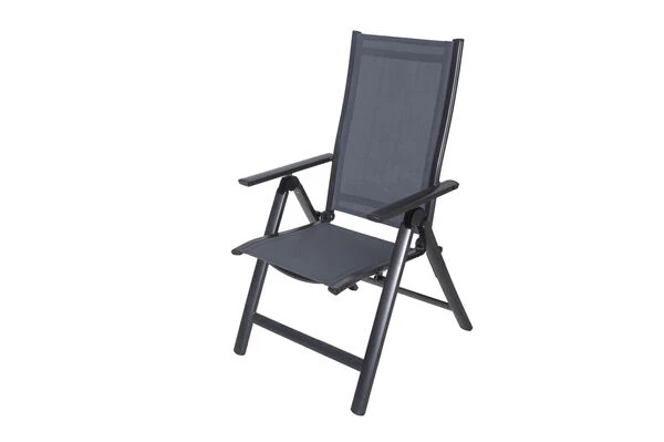 OUTFLEXX Esstischgarnitur, Anthrazit, Alu / Keramik / Textil, 180/280x100cm, 2 Multipo, 6 Stapelsessel 15 OUTFLEXX Esstischgarnitur, Anthrazit, Alu / Keramik / Textil, 180/280x100cm, 2 Multipo, 6 Stapelsessel – Bild 13