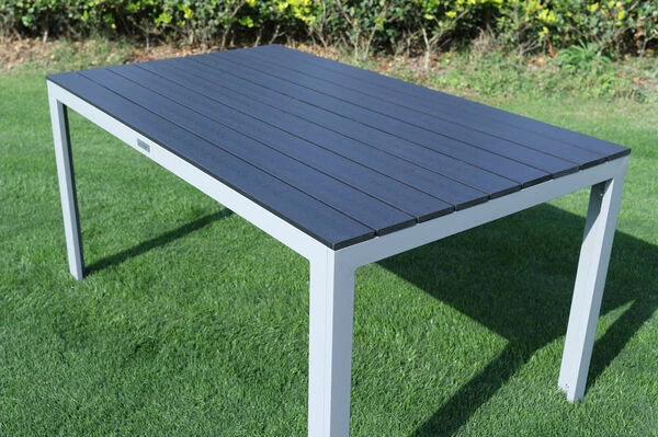 VILLANA Esstischgarnitur, Silber/schwarz, Alu/Holzimitat, Tisch 150x90cm, 2 Bänke Für 6 Personen 11 VILLANA Esstischgarnitur, Silber/schwarz, Alu/Holzimitat, Tisch 150x90cm, 2 Bänke Für 6 Personen – Bild 9