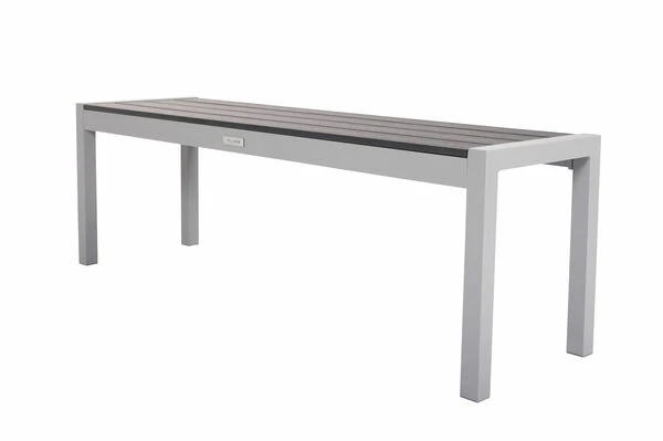 VILLANA Esstischgarnitur, Silber/schwarz, Alu/Holzimitat, Tisch 150x90cm, 2 Bänke Für 6 Personen 5 VILLANA Esstischgarnitur, Silber/schwarz, Alu/Holzimitat, Tisch 150x90cm, 2 Bänke Für 6 Personen – Bild 3