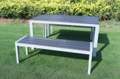 VILLANA Esstischgarnitur, Silber/schwarz, Alu/Holzimitat, Tisch 150x90cm, 2 Bänke Für 6 Personen 20 VILLANA Esstischgarnitur, Silber/schwarz, Alu/Holzimitat, Tisch 150x90cm, 2 Bänke Für 6 Personen -Gartenmoebel Verkaufs-Shop 22555 6.jpg