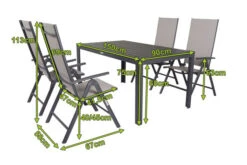 VILLANA Esstischgarnitur, Anthrazit/grau, Alu/Holzimitat/Textil, Tisch 150x90cm, 4 Multipositionssessel -Gartenmoebel Verkaufs-Shop 22577 05.jpg