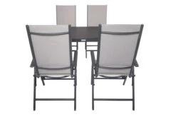 VILLANA Esstischgarnitur, Anthrazit/grau, Alu/Holzimitat/Textil, Tisch 150x90cm, 4 Multipositionssessel -Gartenmoebel Verkaufs-Shop 22577 07.jpg