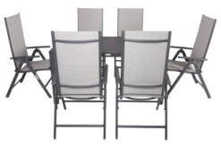 VILLANA Esstischgarnitur, Anthrazit/grau, Alu/Holzimitat/Textil, Tisch 150x90cm, 6 Multipositionssessel -Gartenmoebel Verkaufs-Shop 22578 07.jpg