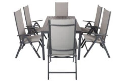 VILLANA Esstischgarnitur, Anthrazit/grau, Alu/Holzimitat/Textil, Tisch 150x90cm, 6 Multipositionssessel -Gartenmoebel Verkaufs-Shop 22578 08.jpg