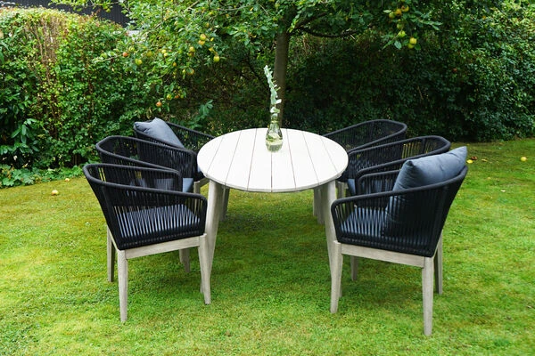 Ploß Arendal Sitzgruppe, Schwarz/grau, Rope/FSC-Akazie, 4 Sessel, Tisch 200 X 100 Cm, Oval 3 Ploß Arendal Sitzgruppe, Schwarz/grau, Rope/FSC-Akazie, 4 Sessel, Tisch 200 X 100 Cm, Oval