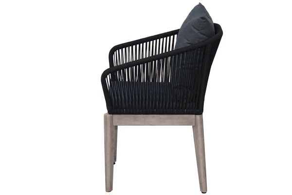 Ploß Arendal Sitzgruppe, Schwarz/grau, Rope/FSC-Akazie, 4 Sessel, Tisch 200 X 100 Cm, Oval 12 Ploß Arendal Sitzgruppe, Schwarz/grau, Rope/FSC-Akazie, 4 Sessel, Tisch 200 X 100 Cm, Oval – Bild 10