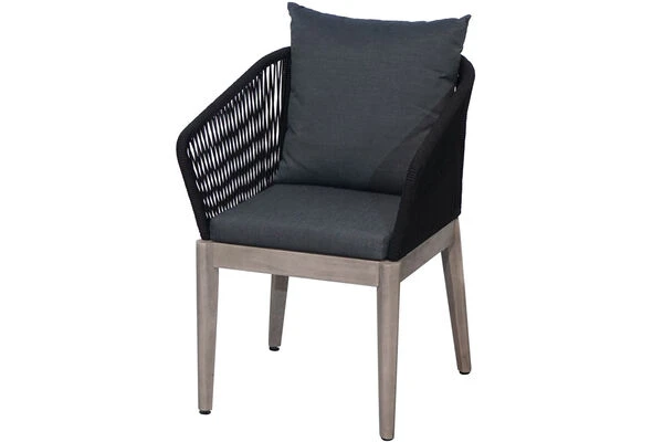 Ploß Arendal Sitzgruppe, Schwarz/grau, Rope/FSC-Akazie, 4 Sessel, Tisch 200 X 100 Cm, Oval 4 Ploß Arendal Sitzgruppe, Schwarz/grau, Rope/FSC-Akazie, 4 Sessel, Tisch 200 X 100 Cm, Oval – Bild 2