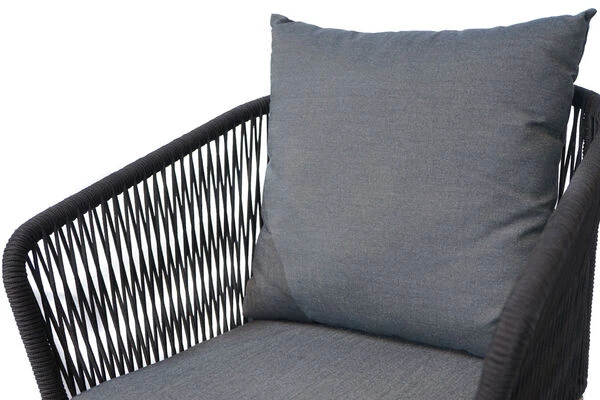 Ploß Arendal Sitzgruppe, Schwarz/grau, Rope/FSC-Akazie, 4 Sessel, Tisch 200 X 100 Cm, Oval 8 Ploß Arendal Sitzgruppe, Schwarz/grau, Rope/FSC-Akazie, 4 Sessel, Tisch 200 X 100 Cm, Oval – Bild 6