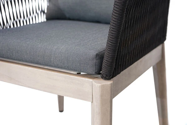 Ploß Arendal Sitzgruppe, Schwarz/grau, Rope/FSC-Akazie, 4 Sessel, Tisch 200 X 100 Cm, Oval 9 Ploß Arendal Sitzgruppe, Schwarz/grau, Rope/FSC-Akazie, 4 Sessel, Tisch 200 X 100 Cm, Oval – Bild 7