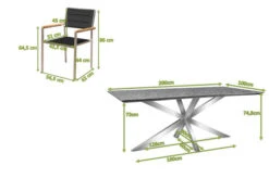 OUTFLEXX Esstischgarnitur, Silber/schwarz, Edelstahl/Granit/Textil, 200x100 Cm, 6 Stühle, Padded, Armlehnen Aus FSC-Teak 16 OUTFLEXX Esstischgarnitur, Silber/schwarz, Edelstahl/Granit/Textil, 200x100 Cm, 6 Stühle, Padded, Armlehnen Aus FSC-Teak -Gartenmoebel Verkaufs-Shop 22787 05.jpg