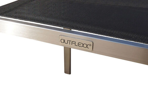 OUTFLEXX Esstischgarnitur, Silber/schwarz, Edelstahl/Granit/Textil, 200x100 Cm, 6 Stühle, Padded, Armlehnen Aus FSC-Teak 11 OUTFLEXX Esstischgarnitur, Silber/schwarz, Edelstahl/Granit/Textil, 200x100 Cm, 6 Stühle, Padded, Armlehnen Aus FSC-Teak – Bild 9