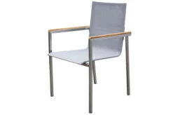 OUTFLEXX Esstischgarnitur, Silber/taupe, Edelstahl/Granit/Textil, 200x100 Cm, 6 Stapelsessel, Armlehnen Aus FSC-Teak 14 OUTFLEXX Esstischgarnitur, Silber/taupe, Edelstahl/Granit/Textil, 200x100 Cm, 6 Stapelsessel, Armlehnen Aus FSC-Teak -Gartenmoebel Verkaufs-Shop 22795 03.jpg